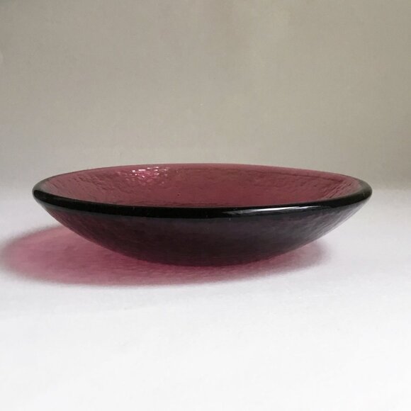 Fire & Light Recycled Glass Plum Dipping Dish Snack Bowl Plate Trinket Dish - Picture 1 of 7